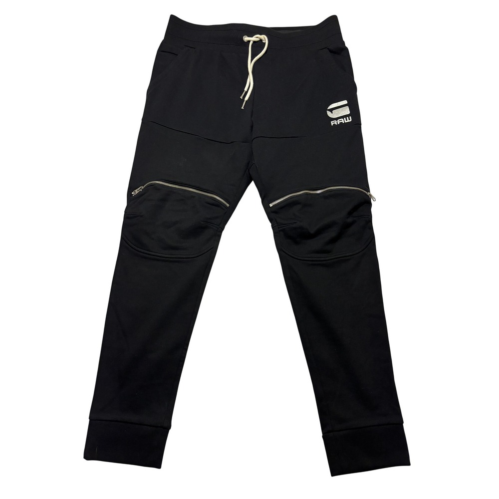 G-Star Raw 5620 Zip SW Pant Mens Large Black Tapered Moto Joggers